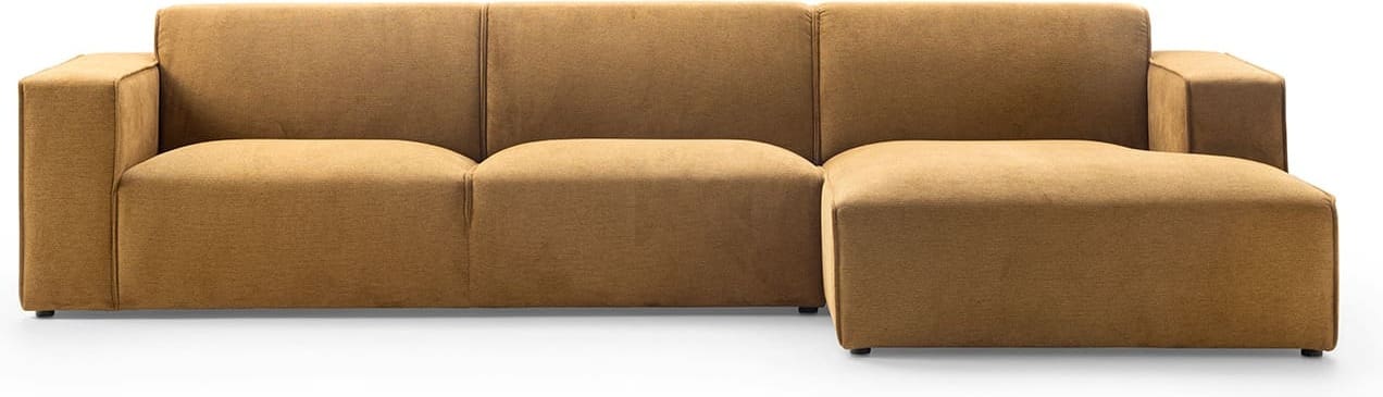 Feelings Wonen meubelen Xario 3-zitsbank + longchair Naturelelel Geel Hoekbank