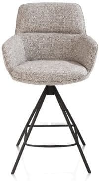Henders & Hazel Mateo barstoel - 4-pootjes - rough off black - bellini Grijs|Wit Eetkamerstoel