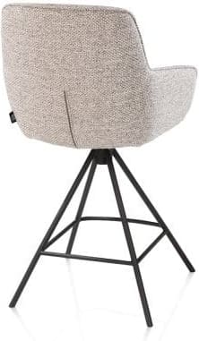 Henders & Hazel Mateo barstoel - 4-pootjes - rough off black - bellini Grijs|Wit Eetkamerstoel