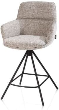 Henders & Hazel Mateo barstoel - 4-pootjes - rough off black - bellini Grijs|Wit Eetkamerstoel