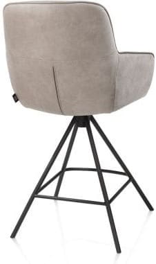 Henders & Hazel Mateo barstoel - 4-pootjes - rough off black - pala Grijs Eetkamerstoel