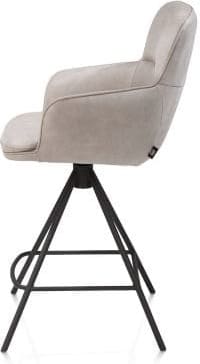 Henders & Hazel Mateo barstoel - 4-pootjes - rough off black - pala Grijs Eetkamerstoel