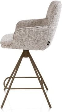 Henders & Hazel Mateo barstoel - 4-pootjes - steelbrown - bellini Grijs|Wit Eetkamerstoel