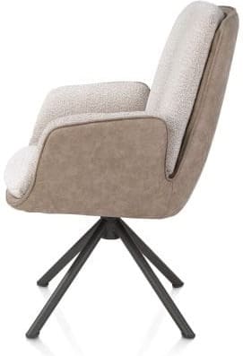 Henders & Hazel Theros Armstoel 4-poots graphiet frame - draaibaar - stof oregon/sevilla - beige Beige Armstoel