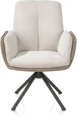 Henders & Hazel Theros Armstoel 4-poots graphiet frame met relax-systeem - draaibaar - stof oregon/sevilla - beige Beige Armstoel