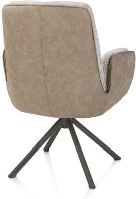 Henders & Hazel Theros Armstoel 4-poots graphiet frame met relax-systeem - draaibaar - stof oregon/sevilla - beige Beige Armstoel
