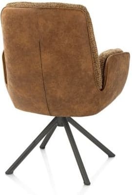 Henders & Hazel Theros Armstoel 4-poots graphiet frame met relax-systeem - draaibaar - stof oregon/sevilla - desert Bruin|Cognac Armstoel