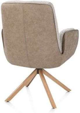 Henders & Hazel Theros Armstoel 4-poots naturel eiken - draaibaar - stof oregon/sevilla - beige Beige Armstoel