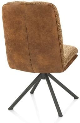 Henders & Hazel Theros Eetkamerstoel 4-poots graphiet frame - draaibaar - stof oregon/sevilla - desert Bruin|Cognac Eetkamerstoel
