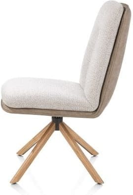 Henders & Hazel Theros Eetkamerstoel 4-poots graphiet frame met relax-systeem - draaibaar - stof oregon/sevilla - beige Beige Eetkamerstoel