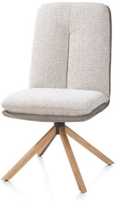 Henders & Hazel Theros Eetkamerstoel 4-poots graphiet frame met relax-systeem - draaibaar - stof oregon/sevilla - kiezel Grijs|Wit Eetkamerstoel