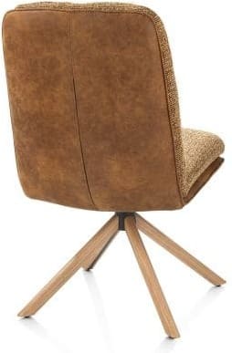 Henders & Hazel Theros Eetkamerstoel 4-poots naturel eiken - draaibaar - stof oregon/sevilla - desert Bruin|Cognac Eetkamerstoel