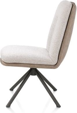 Henders & Hazel Theros Eetkamerstoel 4-poots naturel eiken met relax-systeem - draaibaar - stof oregon/sevilla - beige Beige Eetkamerstoel