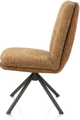 Henders & Hazel Theros Eetkamerstoel 4-poots naturel eiken met relax-systeem - draaibaar - stof oregon/sevilla - desert Bruin|Cognac Eetkamerstoel