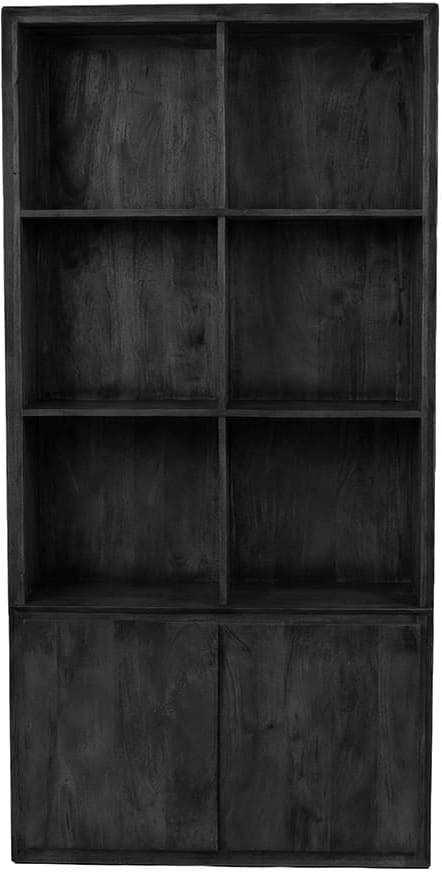 LABEL51 Boekenkast Nori - Zwart - Mangohout Zwart Boekenkast|Kast