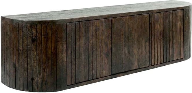 LABEL51 Tv-meubel Miya - Espresso - Mangohout - 160 cm Bruin Tv-meubel|Tv-dressoir