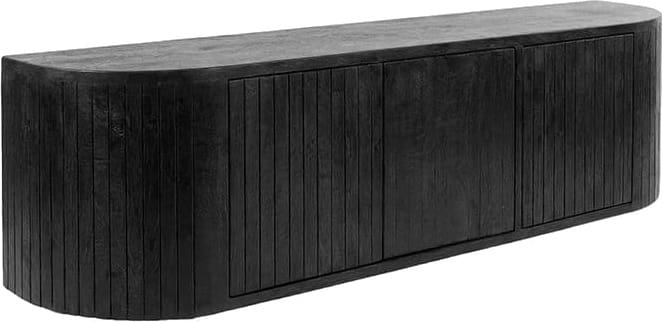LABEL51 Tv-meubel Miya - Zwart - Mangohout - 160 cm Zwart Tv-meubel|Tv-dressoir