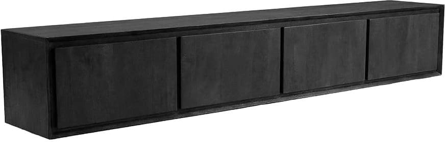 LABEL51 Tv-meubel Nori - Zwart - Mangohout - 220 cm Zwart Tv-meubel|Tv-dressoir