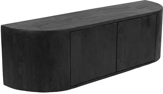 LABEL51 Tv-meubel Saya - Zwart - Mangohout - 140 cm Zwart Tv-meubel|Tv-dressoir