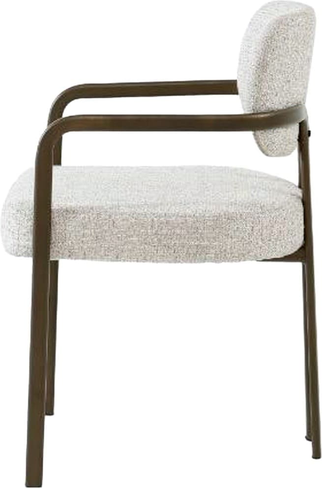 Livingfurn Eetkamerstoel Milan Beige Beige|Wit Eetkamerstoel