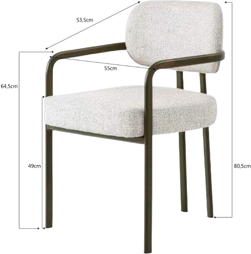 Livingfurn Eetkamerstoel Milan Beige Beige|Wit Eetkamerstoel