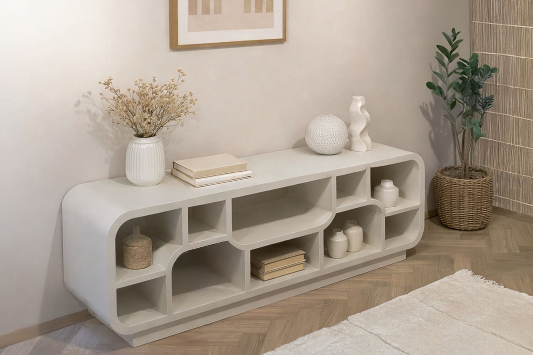 Livingfurn Tv-dressoir Brix Morgan Off White Wit Tv-meubel|Tv-dressoir