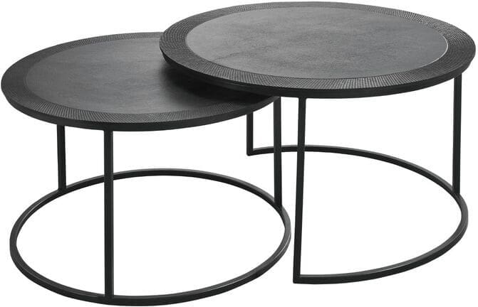 Profijt Meubel Bijzettafelset Salento black antique Zwart Bijzettafel