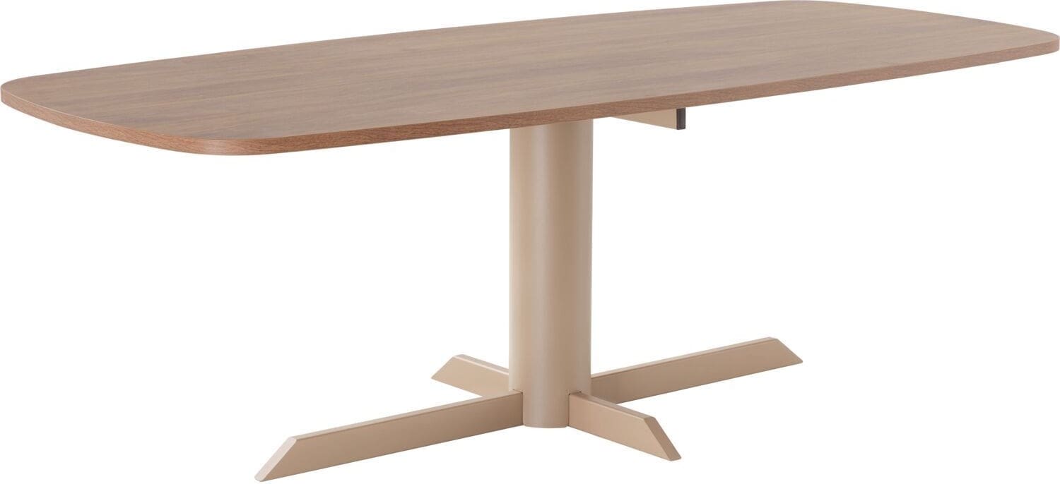 Profijt Meubel Eettafel Levado met kolompoot 225x100 cm Deens ovaal Naturel Eettafel