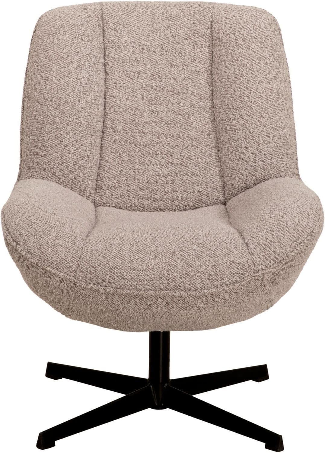 Pronto Wonen Draaifauteuil Fortenza bouclé beige Beige|Wit Draaifauteuil