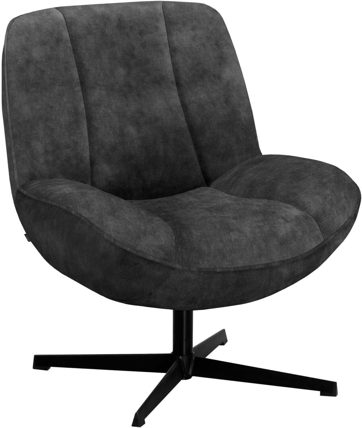 Pronto Wonen Draaifauteuil Fortenza velvet antraciet Antraciet Draaifauteuil