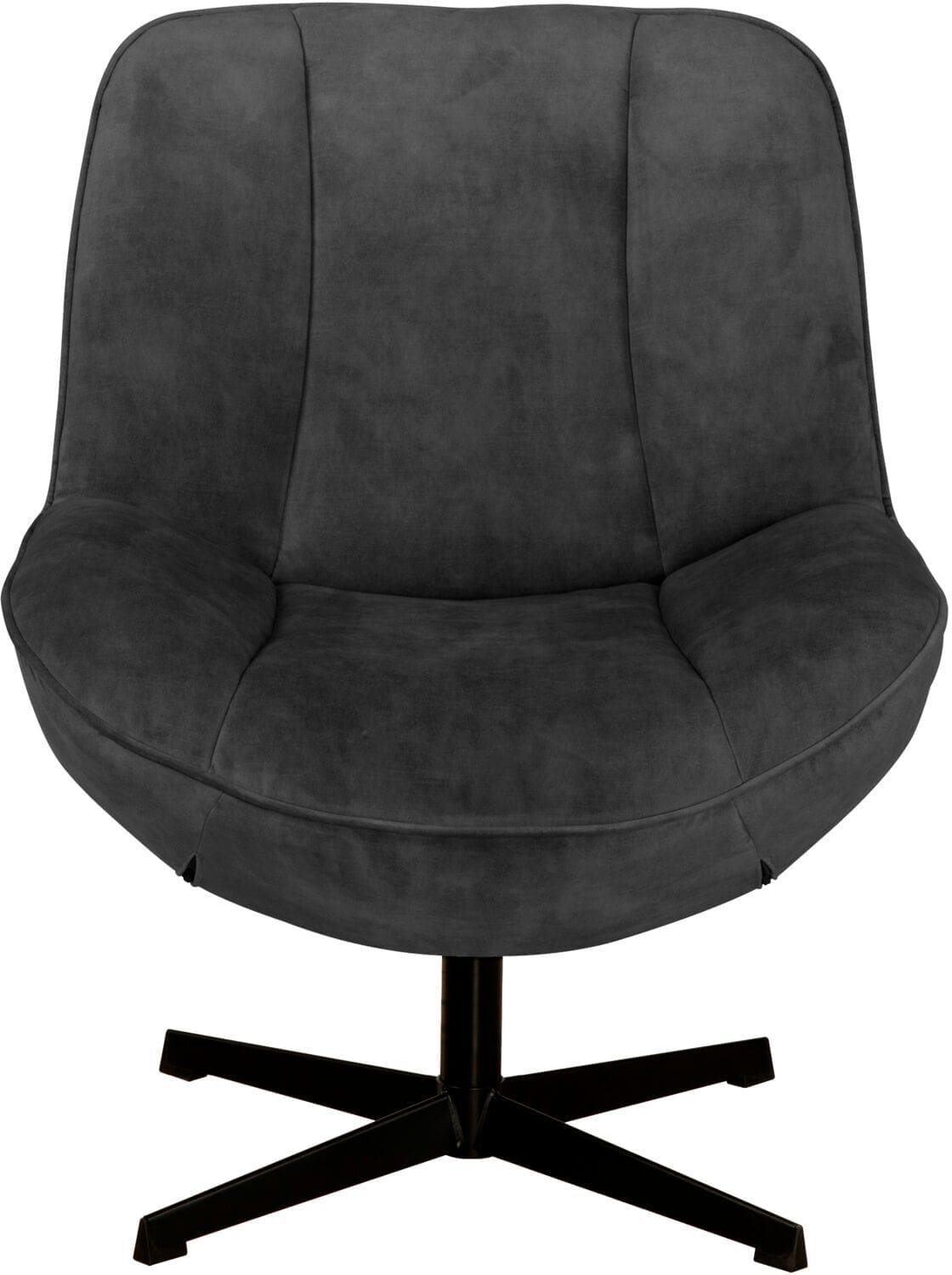 Pronto Wonen Draaifauteuil Fortenza velvet antraciet Antraciet Draaifauteuil