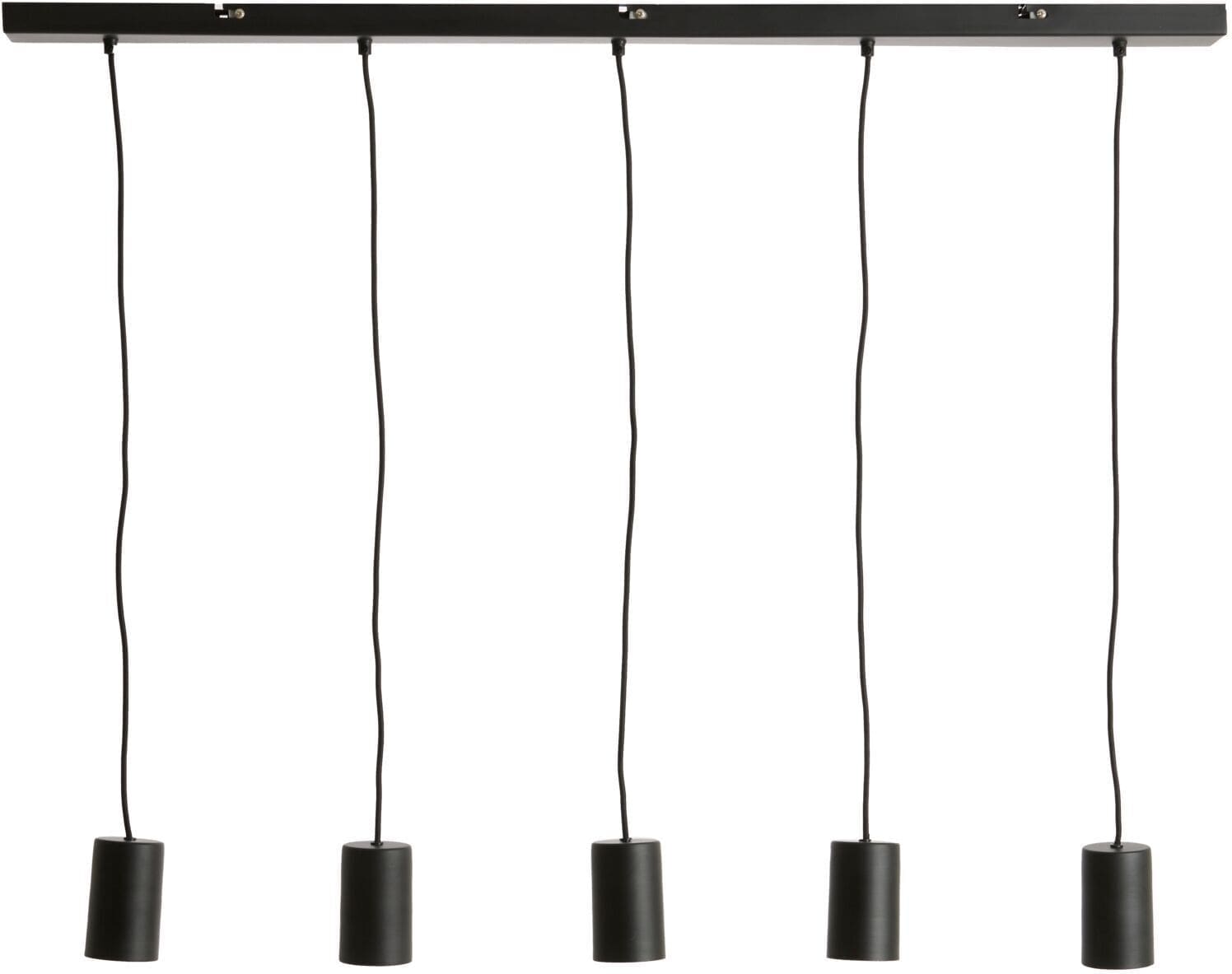 Pronto Wonen Hanglamp Trecate mat zwart 5-lichts Zwart Verlichting