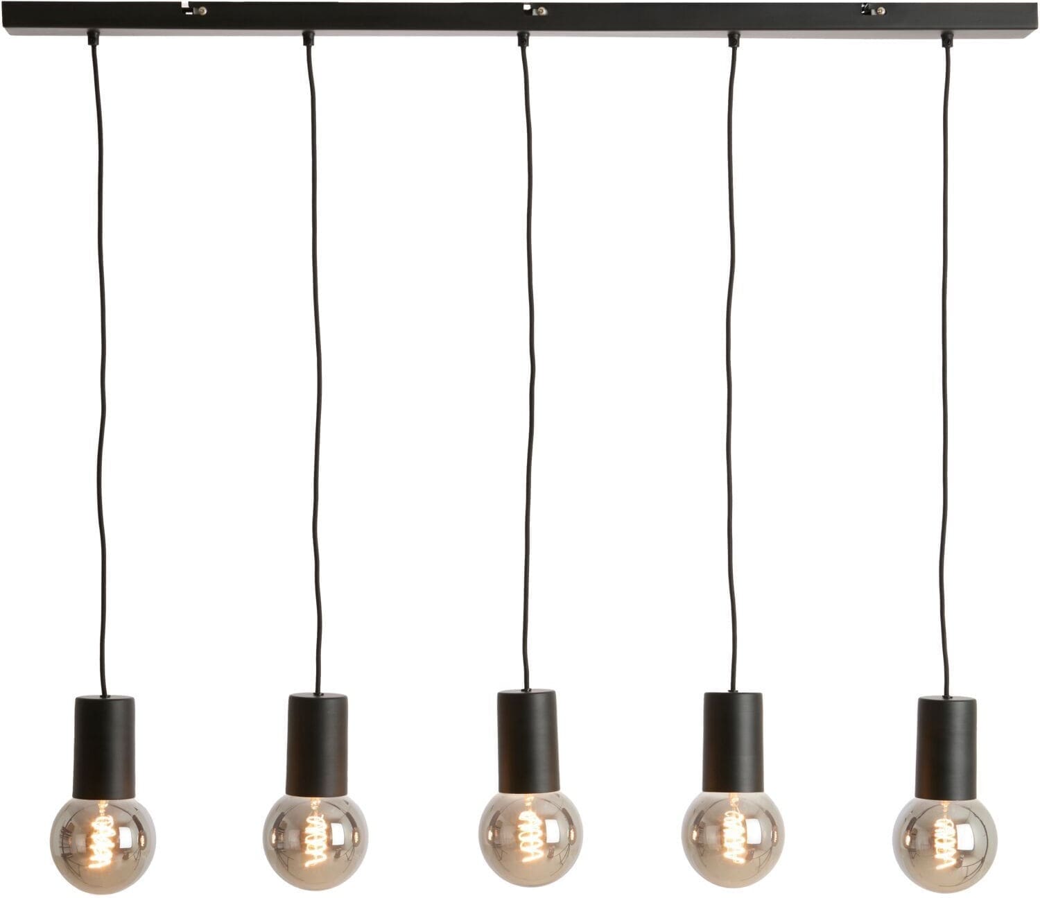Pronto Wonen Hanglamp Trecate mat zwart 5-lichts Zwart Verlichting