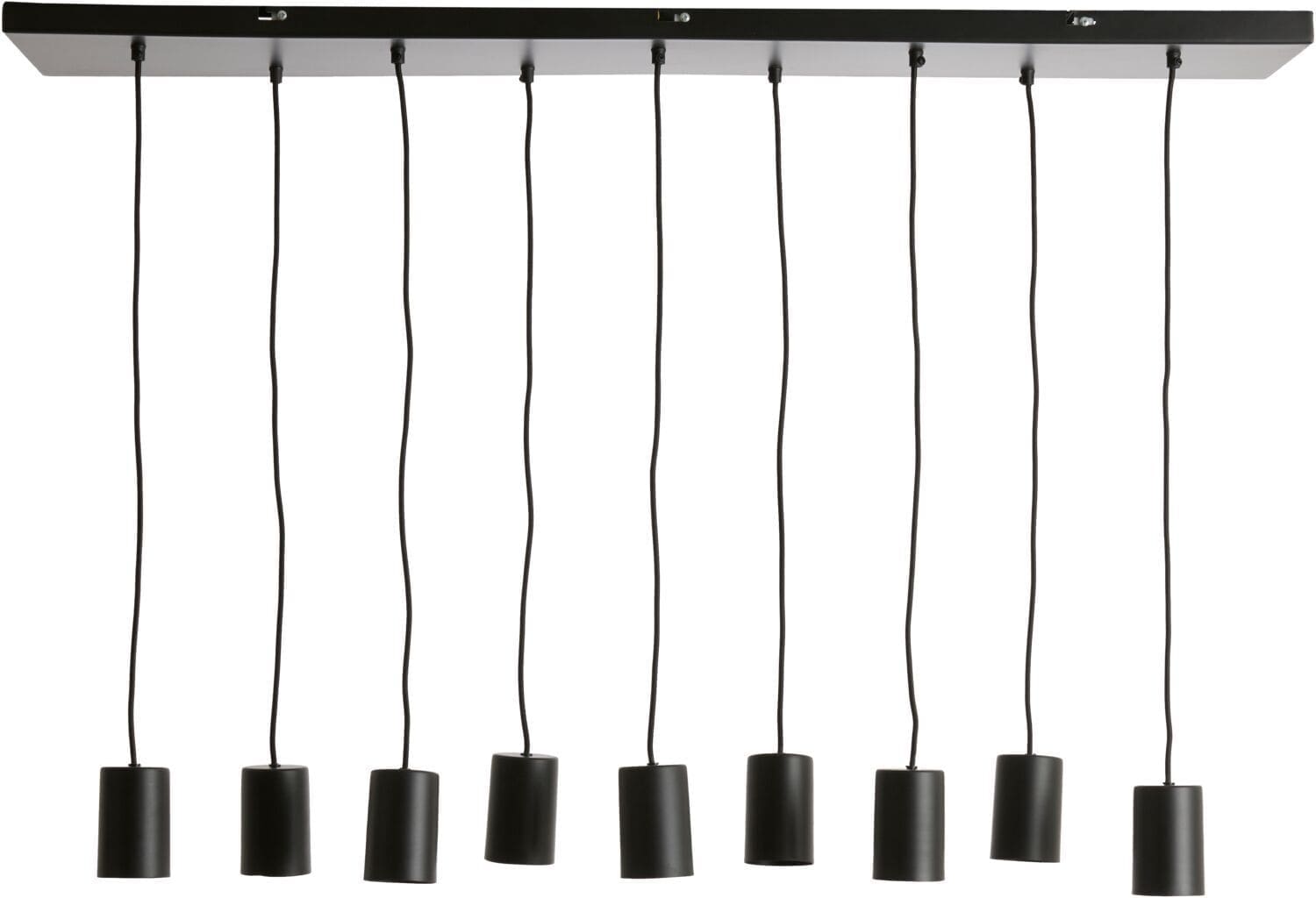 Pronto Wonen Hanglamp Trecate mat zwart 9-lichts Zwart Verlichting