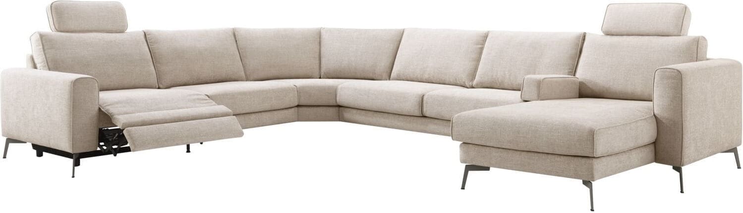 Pronto Wonen Hoekbank Linoza naturel relaxfunctie links premium comfort Naturel Bank