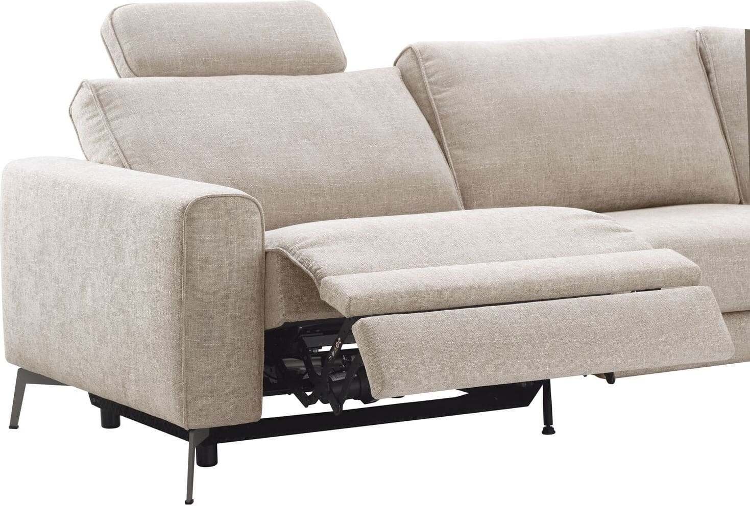 Pronto Wonen Hoekbank Linoza naturel relaxfunctie links premium comfort Naturel Bank