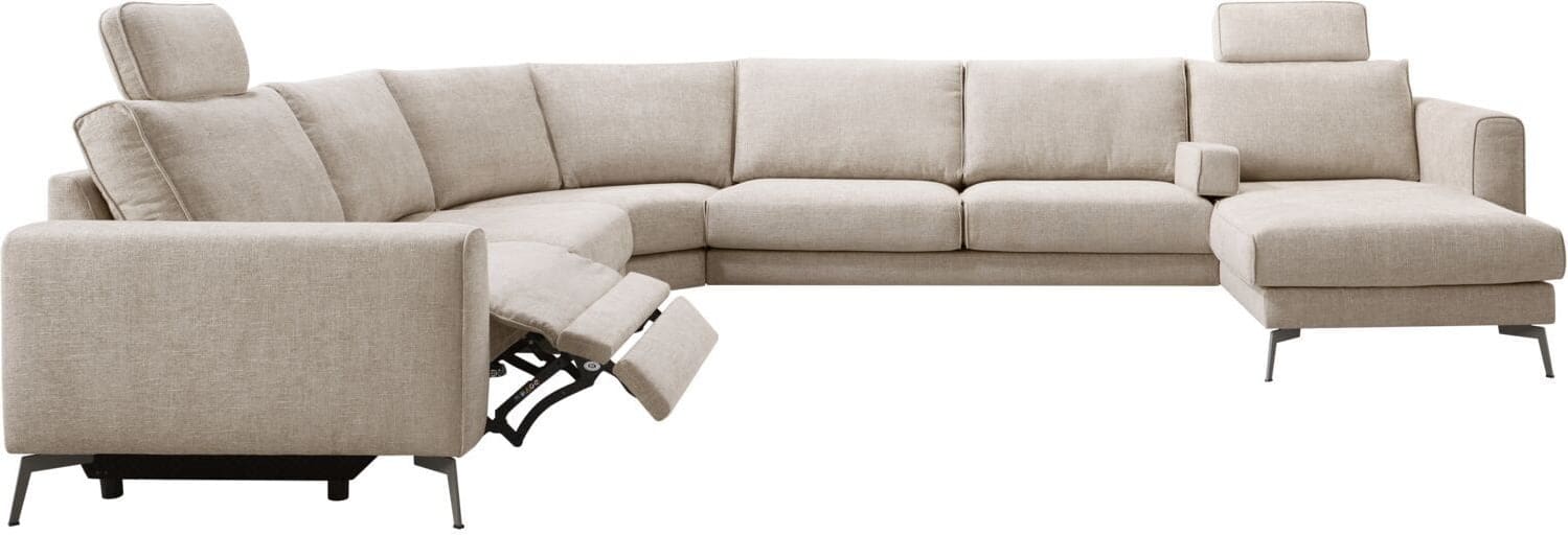 Pronto Wonen Hoekbank Linoza naturel relaxfunctie links premium comfort Naturel Bank