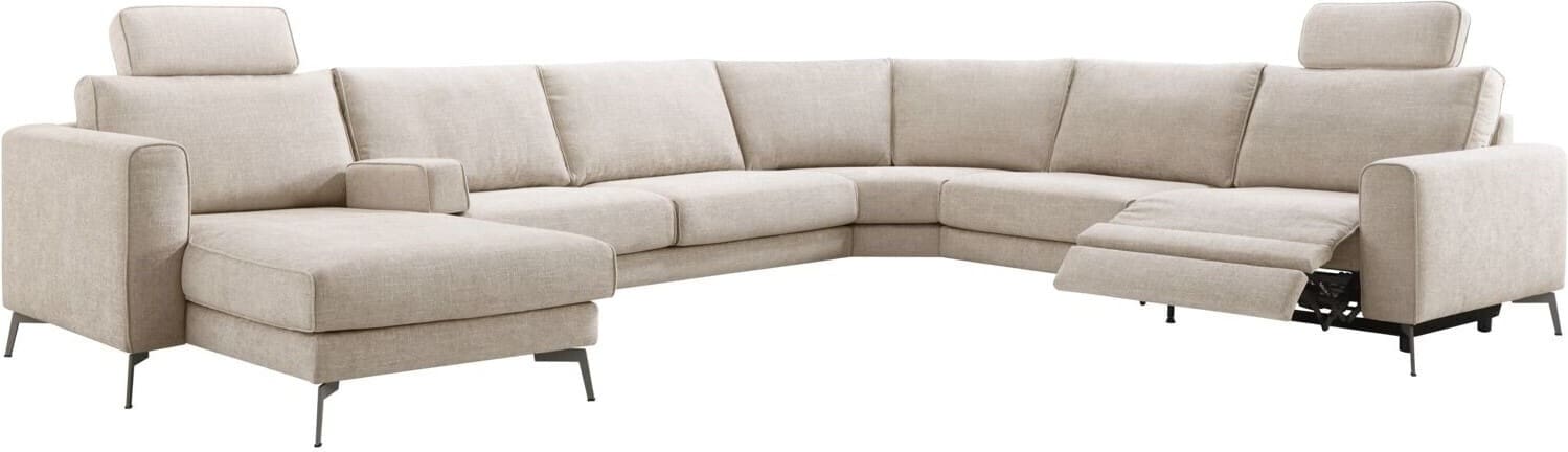 Pronto Wonen Hoekbank Linoza naturel relaxfunctie rechts premium comfort Naturel Bank