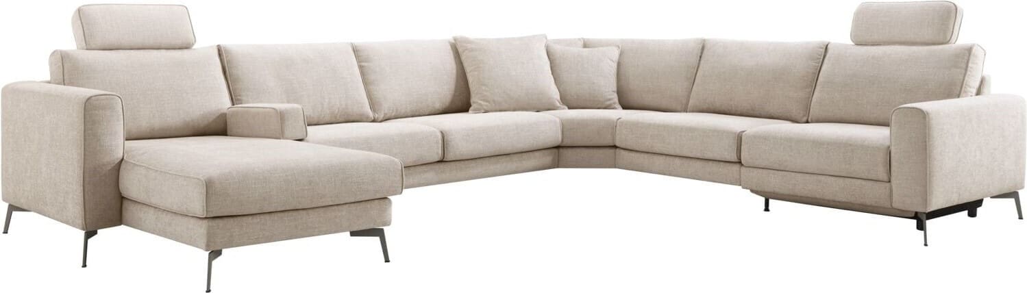 Pronto Wonen Hoekbank Linoza naturel relaxfunctie rechts premium comfort Naturel Bank