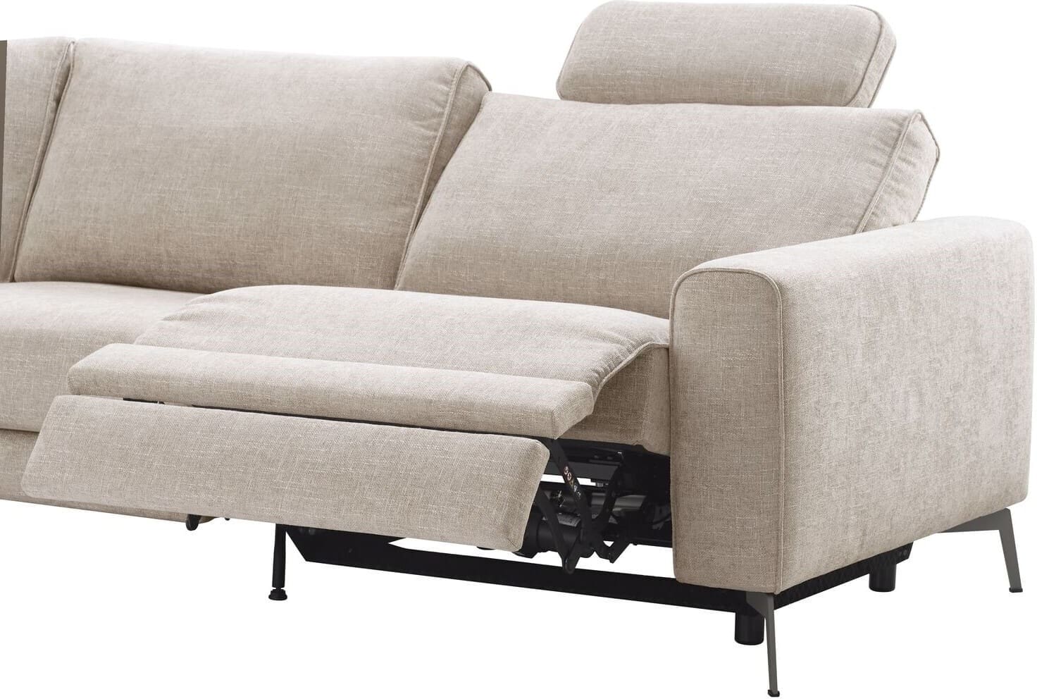 Pronto Wonen Hoekbank Linoza naturel relaxfunctie rechts premium comfort Naturel Bank