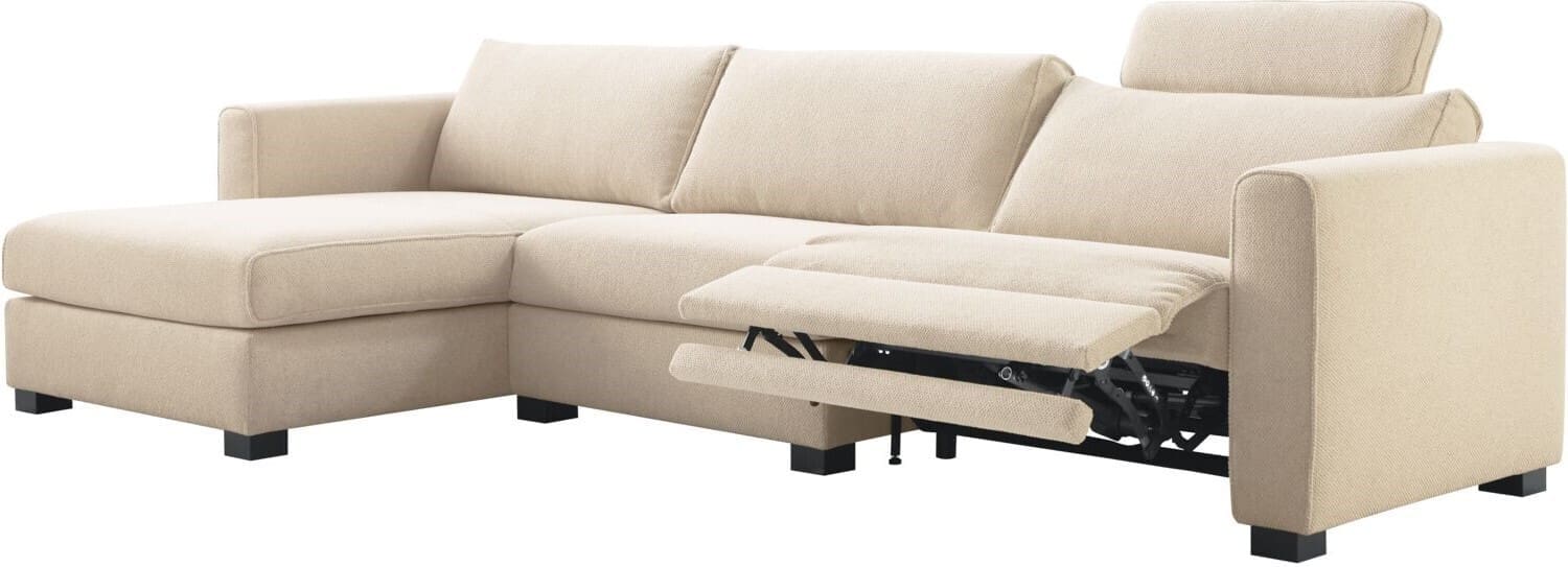 Pronto Wonen Hoekbank links Licato naturel relaxfunctie premium comfort Naturel Bank