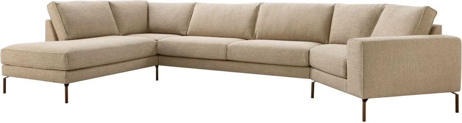 Pronto Wonen Hoekbank links Linoza taupe supreme comfort Taupe Bank