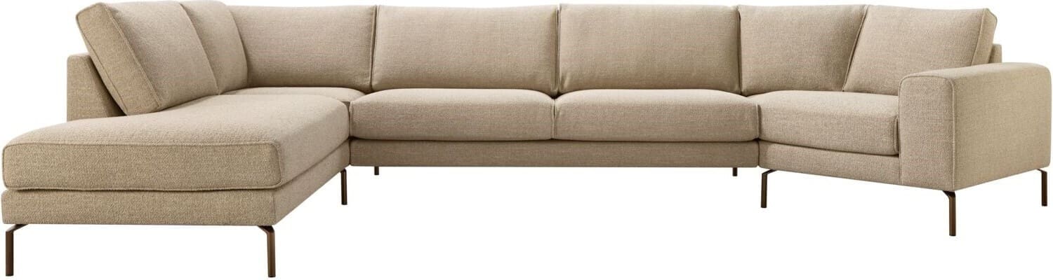 Pronto Wonen Hoekbank links Linoza taupe supreme comfort Taupe Bank