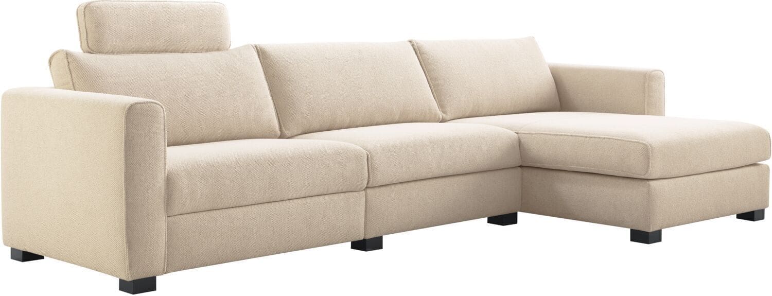 Pronto Wonen Hoekbank rechts Licato naturel relaxfunctie premium comfort Naturel Bank