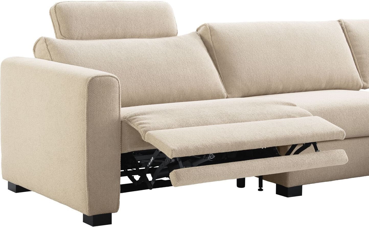 Pronto Wonen Hoekbank rechts Licato naturel relaxfunctie premium comfort Naturel Bank