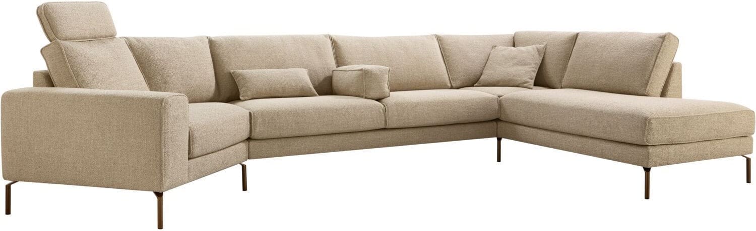 Pronto Wonen Hoekbank rechts Linoza taupe supreme comfort Taupe Bank