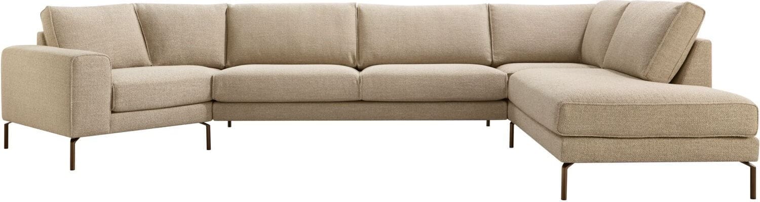 Pronto Wonen Hoekbank rechts Linoza taupe supreme comfort Taupe Bank