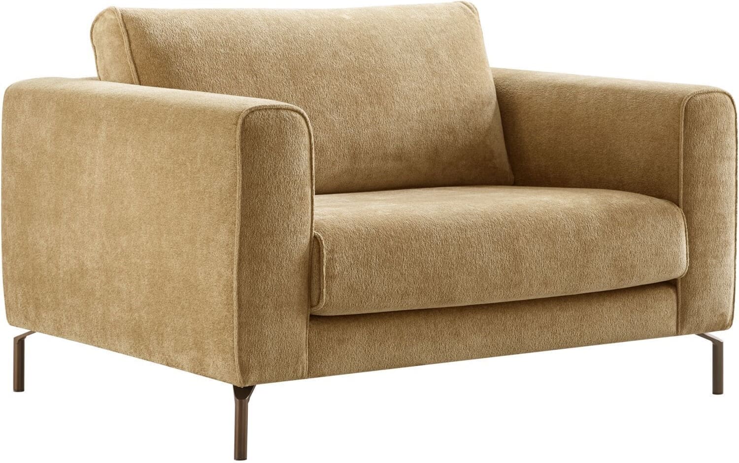 Pronto Wonen Loveseat Linoza bouclé lichtbruin premium comfort Bruin Bank