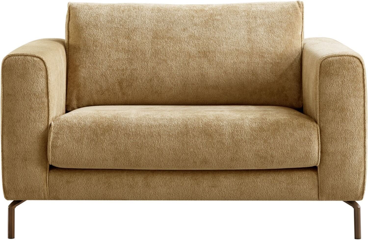 Pronto Wonen Loveseat Linoza bouclé lichtbruin premium comfort Bruin Bank