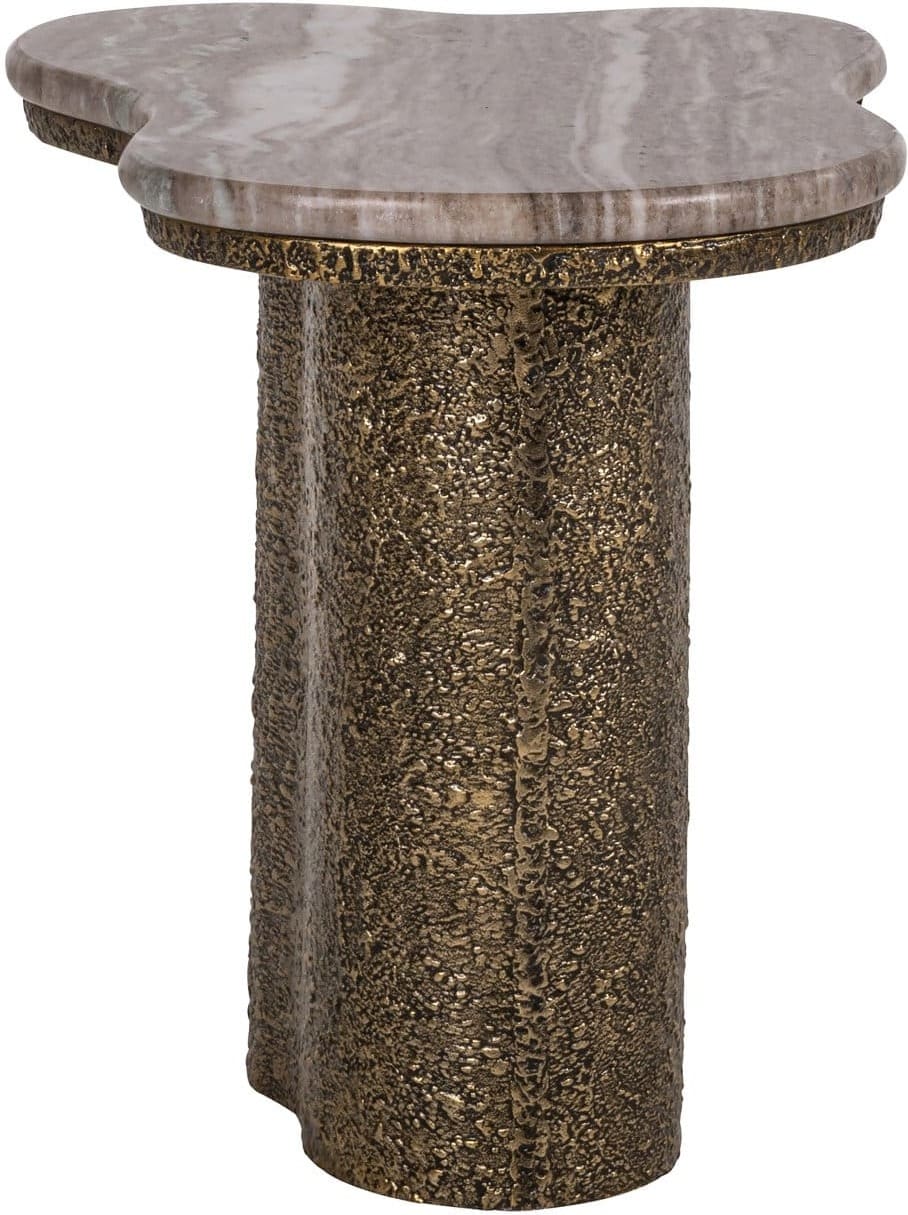 Richmond Interiors Bijzettafel Abandos brass antique Bijzettafel
